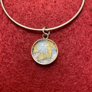 Alex and Ani Bangle Charm Bracelet - Map Charm